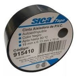 Cinta aisladora SICA X10mts negra